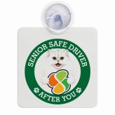 カーサイン 高齢者マーク SENIOR SAFE DRIVER チンチラ 車内用 吸盤タイプ 収れん火災防止タイプ 肉球 日本製 車 ステッカー