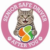 カーサイン 高齢者マーク SENIOR SAFE DRIVER マンクス ステッカー シール 直径13cm 肉球 日本製 車