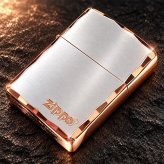 ZIPPO アーマー ライター ジッポ シンプル ロゴ シルバーサテン＆ピンクゴールド 両面コーナー彫刻 サイドピンク 重厚 メンズ ギフト かっこいい おしゃれ