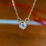 ネックレス ステンレス レディース 1粒ネックレス ジルコニア ピンクゴールド ゴールド シルバー 金属アレルギー チェーン付き サージカルステンレス つけっぱなしOK プレゼント ペア