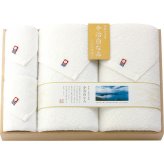 【直送】今治白なみ-しらなみ- バス ハンドタオルセット 木箱入 [26-7541-083] 16100 今治タオル タオルセット 綿100% 日本製 ギフト 内祝い 出産内祝い 快気祝い お返し 贈り物 プレゼント