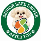 カーサイン 高齢者マーク SENIOR SAFE DRIVER ペキプー マグネット 強力 直径13cm 肉球 日本製 車 ステッカー