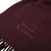ヴィヴィアン ウエストウッド マフラー レディース メンズ ウール100％ ボルドー ワインレッド オーブ ロゴ刺繍 冬 誕生日 記念日 クリスマス プレゼント ギフト 母 父 彼氏 彼女 友達 Vivienne Westwood 成人 卒業 入学