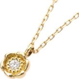 ダイヤモンド ネックレス 一粒 K18 イエローゴールド 花 フラワー モチーフ ペンダント 0.014ct レディース ジュエリー アクセサリー 18金 ギフト プレゼント