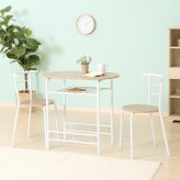 ダイニング3点セット WH 14599 ナチュラル/ホワイト・ブラウン 2色展開 ダイニングセット テーブルセット チェア 食卓 おしゃれ シンプル 新生活 家具 インテリア 不二貿易