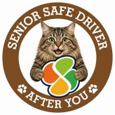 カーサイン 高齢者マーク SENIOR SAFE DRIVER クリリアンボブテイル ステッカー シール 直径13cm 肉球 日本製 車