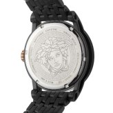 ヴェルサーチェ 腕時計 メンズ ブラック ピンクゴールド ローズゴールド 43mm VERSACE PALAZZO EMPIRE パラッツォ エンパイア 立体メデューサ スイス製 高級 ブランド おしゃれ プレゼント ギフト 成人 卒業 入学