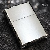 ZIPPO ライター アーマー ジッポ 重厚 シンプル ロゴ シルバーサテン＆ブラック 両面コーナー彫刻 黒銀 渋い かっこいい おしゃれ ギフト プレゼント