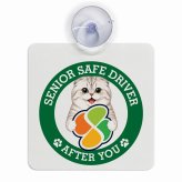 カーサイン 高齢者マーク SENIOR SAFE DRIVER スコティッシュフォールド 車内用 吸盤タイプ 収れん火災防止タイプ 肉球 日本製 車 ステッカー