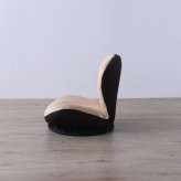 高座椅子 カム 回転式 リクライニング 完成品 360度回転 ブラック・ベージュ W52×D58~92×H52cm座面高15cm 座椅子 リクライニングチェア パーソナルチェア 肘付き ブラック ベージュ おしゃれ