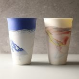 【手に馴染むうすはりグラス　セット　marble　300ml　北川和喜】　酒器 和食器 薄い ドリンクグラス 家飲み グッズ タンブラー おしゃれ ビアグラス ビール ギフト プレゼント 結婚祝い 引き出物 お祝い 内祝い 日本製 定番 人気