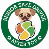 カーサイン 高齢者マーク SENIOR SAFE DRIVER チワパグ マグネット 強力 直径13cm 肉球 日本製 車 ステッカー