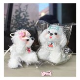 マルチーズ 置物 ハンドメイド 犬 ミニチュア オブジェ インテリア 小物 かわいい ふわふわ ドッグ 犬グッズ 卓上 飾り ペット モチーフ プレゼント ギフト