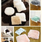 【アウトレット価格】 長毛 ムートンシートクッション  40×40cm  在庫限り ムートン クッション シートクッション ウレタン入り きれい あたたかい 高級 長毛 毛皮 スクエア シート リアルファー ファー