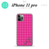 iPhone11Pro iPhone11 Pro スマホケース ハードケース 千鳥 格子 小 ピンク +アルファベット メンズ レディース nk-i11p-901i