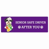 カーサイン 高齢者マーク SENIOR SAFE DRIVER マルックス ステッカー シール 長方形 20x6.7cm 肉球 日本製 車