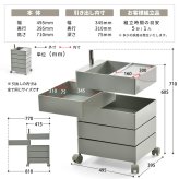 360回転ワゴン 5段 RELS0337 キャスター付きワゴン リビング収納 韓国スタイル ポップ 角型 プラスチック キッチンワゴン トロリー ワゴンラック幅49.5cm 奥行39.5cm 高さ71cm 新生活