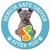 カーサイン 高齢者マーク SENIOR SAFE DRIVER ユークレニアンレフコイ マグネット 強力 直径13cm 肉球 日本製 車 ステッカー