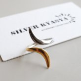 ステンレス ニュアンスリング ごつめ ツイスト コンビカラー メタルリング オープンリング ワイドリング ゴールド シルバー 指輪 太め 大きめ 存在感 個性的 カーブ マルチ ミックス レディース 女性 金属アレルギー対応
