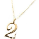 ナンバー ネックレス ダイヤモンド K18 ゴールド 0.01ct 数字 ネックレス ペンダント レディース メンズ シンプル 18金 ダイヤ アクセサリー 記念日 誕生日 ギフト
