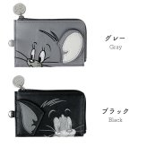 フラグメントケース トムとジェリー レディース 女性 ミニ財布 薄型 薄い 小さい ウォレット キーケース トムジェリ Tom and Jerry キャラクター グッズ FLAPPER フラッパー おしゃれ かわいい 黒 グレー 小銭入れ パスケース カードケース 定期入れ カード入れ キーホルダー