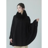 ケープ カシミヤ 100% ポンチョ 軽量 弱撥水 日本製 暖かい レディース アウター マント ケープポンチョ ケープコート フォックスファー ボレロ 春 秋 冬 ブラック ベージュ ギフト プレゼント 6F (02000012r)