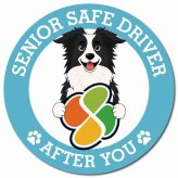 カーサイン 高齢者マーク SENIOR SAFE DRIVER ボーダーコリー マグネット 強力 直径13cm 肉球 日本製 車 ステッカー