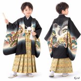 七五三 着物 男の子 5歳 袴 PO-120 購入 販売 鷹兜松 鷹 兜 男児 753 羽織袴 羽織 袴セット 男の子袴 セット 和装 レトロ 龍 子供 五歳 5才 お正月 ボーイズ