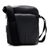 カルバンクライン ショルダーバッグ メンズ Calvin Klein BOLD CK POCKET REPORTER 斜めがけ クロスボディ ミニショルダー CKロゴ 型押し 前ポケット ブラック 黒 ポリウレタン LV04D3368G-UB1
