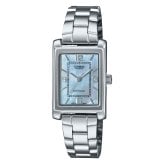 箱なし カシオ 腕時計 レディース CASIO ブルーシェル シェル文字盤 水色 アイスブルー シルバー スクエア 長方形 メタル 海外モデル 逆輸入 小さめ 上品 仕事 通勤 誕生日 就職祝い 母の日 プレゼント ギフト 成人 卒業 入学