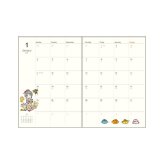 水森亜土 2027年 手帳 月間B6 (ピンク) スケジュール帳 文具 《10月はじまり》 日本製