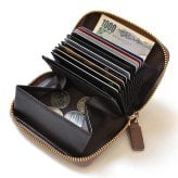 ミニ財布 ラウンドファスナー 蛇腹ポケット 牛革 レザー 本革 コンパクト財布 モモ MOMO レディース メンズ 7色展開(グリーン,ピンク,グレー,ゴールド,ブラック,ミントグリーン,ブルーグレー) AN-3174