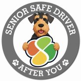 カーサイン 高齢者マーク SENIOR SAFE DRIVER エアデールテリア マグネット 強力 直径13cm 肉球 日本製 車 ステッカー