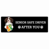 カーサイン 高齢者マーク SENIOR SAFE DRIVER スモールミュンスターレンダー ステッカー シール 長方形 15x5cm 肉球 日本製 車