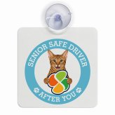 カーサイン 高齢者マーク SENIOR SAFE DRIVER オシキャット 車内用 吸盤タイプ 収れん火災防止タイプ 肉球 日本製 車 ステッカー