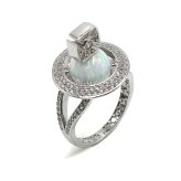 ヴィヴィアンウエストウッド Vivienne Westwood リング 指輪 オーブ アクセサリー シルバー925 6404017K-01P475 EABHA RING メンズ レディース ユニセックス プラチナ+ブルーグレー S