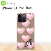 iPhone14 ProMax iPhone14 Pro Max スマホケース 背面ケース ハードケース ハート C 茶 +アルファベット 2022年 9月発売 nk-i14pm-176i