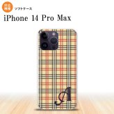 iPhone14 ProMax iPhone14 Pro Max スマホケース 背面ケースソフトケース チェック B ベージュ 赤 +アルファベット 2022年 9月発売 nk-i14pm-tp446i