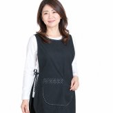 エプロン 久留米 タパード ドビー織り米粒柄 日本製 MI-75 47おしゃれ 保育士 カフェエプロン かわいい 大きいサイズ ロング 北欧 ロング丈 レディース 母の日 プレゼント