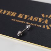 シルバー925 小ぶりピアス 極小 スタッドピアス シンプルピアス シルバー バーベル 小さめ ワンポイント ねじ式 表裏 円柱 三段 メタル 片耳1点 レディース 女性 金属アレルギー対応 イヤリング