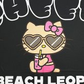 サンリオ 日焼けキティ 冷感タオルポンチョ ブラック/レオパード プール用品 Sanrio