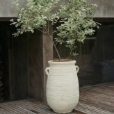 植木鉢 おしゃれ 大型 テラコッタ 白 ホワイト 素焼き 地中海 アンティーク調 アンフォラ 壺 KONTON コントン チュニジアン トールアンフォラ TN-102X L M 約13号 10号 底穴あり 屋外 テラス 庭 玄関 オリーブ ヤシ 観葉植物 シンボルツリー 取っ手付き 大型プランター