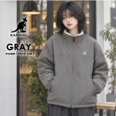  KANGOL カンゴール ブルゾン ジャケット リバーシブル レディース メンズ ボア ハイネック ダブルジップ 防寒 ブランド ロゴ ゆったり おしゃれ ストリート カジュアル アウター 高校生 秋 冬 M L LL 2026FW Karlas 別注