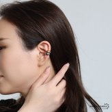 ステンレス ぷっくり 2連イヤーカフ メタルイヤーカフ シンプル コンビ かわいい ゴールド 18KGP ミックス 片耳1点 プチプラ 耳の穴不要 痛くない レディース 女性 金属アレルギー対応フェイクピアス ノンホール イヤリング