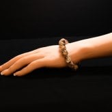 天然石ブレスレット 【コントラストと濃色の内包美】13mm 太陽放射ルチルクォーツ 一点物【GHB205】54ｇ 浄化発送京海堂
