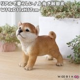 置物 woobia ウービア 日本犬 上向き秋田犬 子犬 幅19cm 立ち姿 和風 リアル 本物そっくり イギリス生まれ 職人手彩色 縁起物 戌年 玄関 インテリア 新築祝い 引っ越し祝い 開店祝い 出産祝い 誕生日 お祝い ギフト プレゼント 犬好き 秋田犬好き