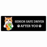 カーサイン 高齢者マーク SENIOR SAFE DRIVER エキゾチックショートヘア ステッカー シール 長方形 20x6.7cm 肉球 日本製 車