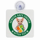 カーサイン 高齢者マーク SENIOR SAFE DRIVER スフィンクス 車内用 吸盤タイプ 収れん火災防止タイプ 肉球 日本製 車 ステッカー