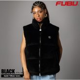 FUBU フブ 中綿ベスト メンズ フェイクファー パファー ダブルジップ エコダウン アウター ストリート あったか 防寒 保温 ヒップホップ ダンス オーバーサイズ ビッグシルエット 秋冬 M L XL XXL 大きいサイズ レディース fam-62306 2026FW karlas