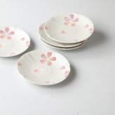 パール桜4.5寸皿 5客 磁器 美濃焼 やきものの里から、暮らしを贈ります。　ギフト 食器 セット テーブルウェア